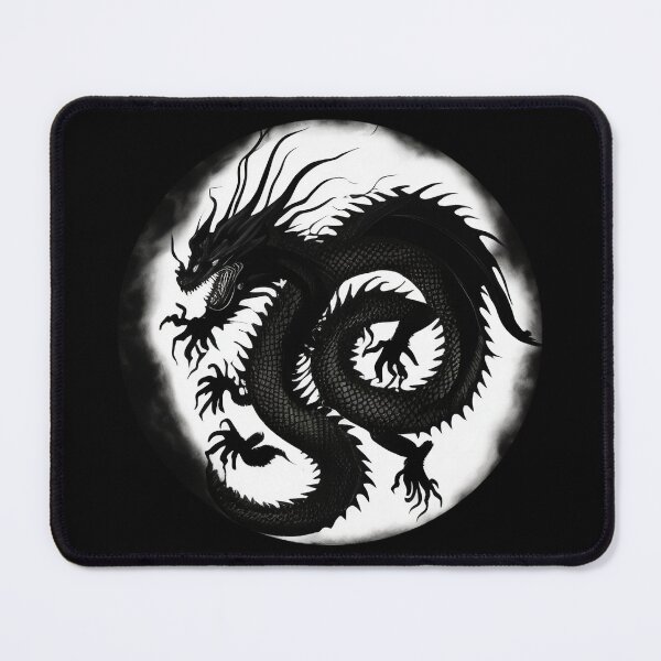 Item preview, Dragón chino blanco y negro designed and sold by Uartists.