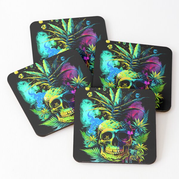 Item preview, Tropical Skull with Trippy Flame Design designed and sold by MindWave THC.