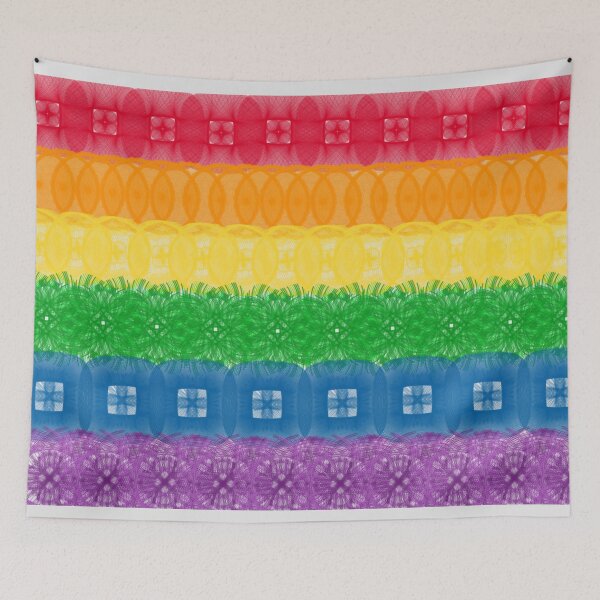 Item preview, Spirograph Patterned Gay Pride Flag designed and sold by RachelEDesigns.