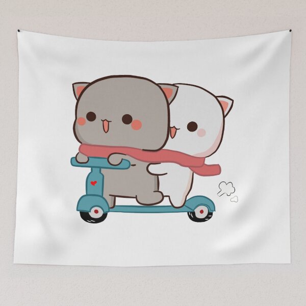 Item preview, Mochi Peach goma cat riding scooter  designed and sold by ThePurplePrints.