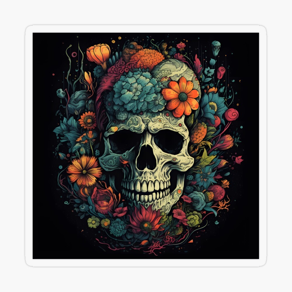 Beautiful Death - Floral Skull Print