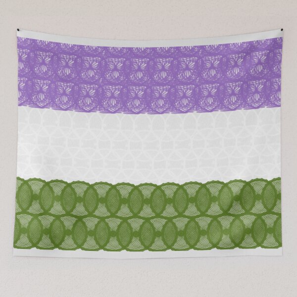 Item preview, Spirograph Patterned Genderqueer Flag designed and sold by RachelEDesigns.