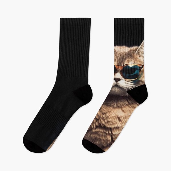 Item preview,  Funny cat wearing glasses on a skateboard designed and sold by printsandpixels.