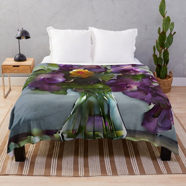 Item preview, Shy Yellow Flower Amongst Purple Orchids designed and sold by masabo.