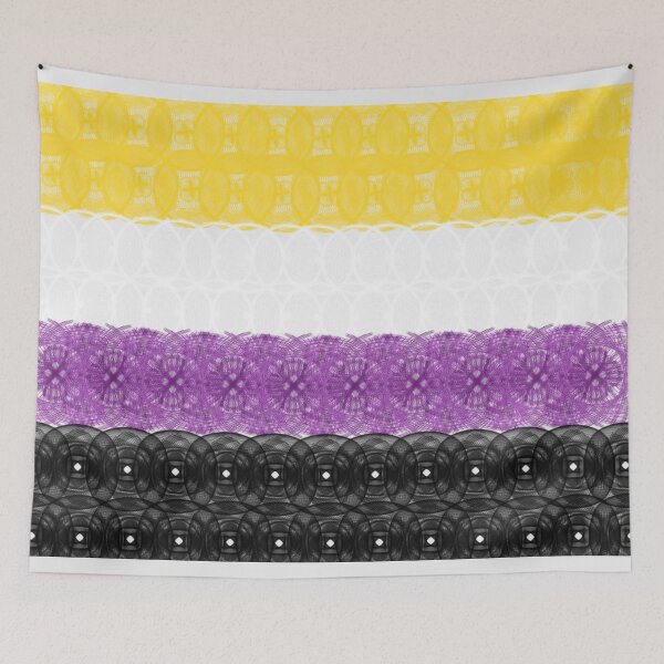 Item preview, Spirograph Patterned Non Binary Flag designed and sold by RachelEDesigns.