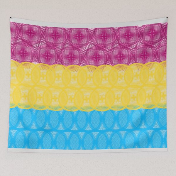 Item preview, Spirograph Patterned Pansexual Flag designed and sold by RachelEDesigns.