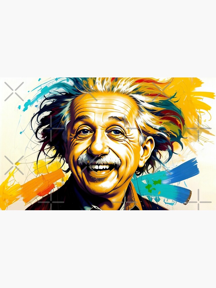 Disover Albert Einstein | albert einstein painting, laughing albert einstein funny wall art Premium Matte Vertical Poster
