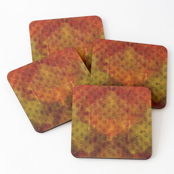 Item preview, Messy paint in browns with paw prints designed and sold by MistyLakeArt.