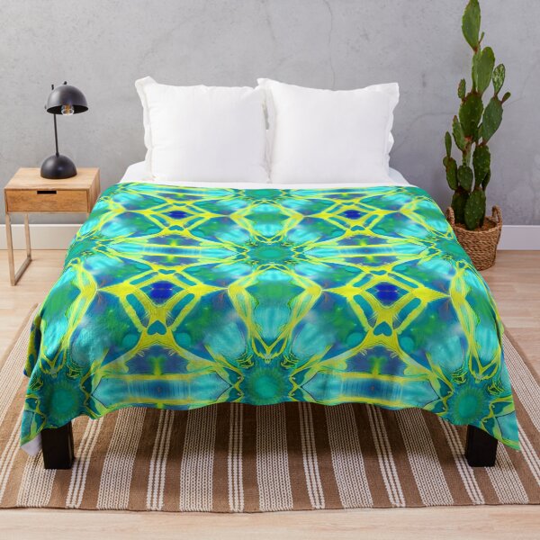 Item preview, Aqua, Cobalt Blue and Yellow Tie Dye Pattern designed and sold by Marymarice.