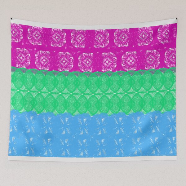 Item preview, Spirograph Patterned Polysexual Flag designed and sold by RachelEDesigns.
