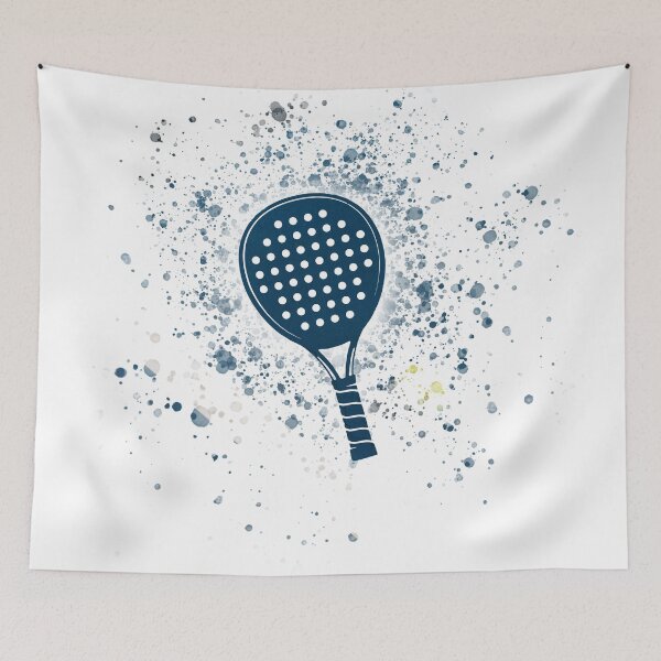 Item preview, Watercolor Splash Padel Racket - Court Blue designed and sold by PadelTees.