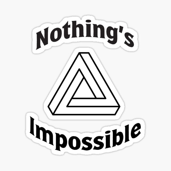 Vista previa del artículo con la obra «Nada es imposible: gráfico de líneas triangulares imposibles», diseñado y vendido por Zaydii.
