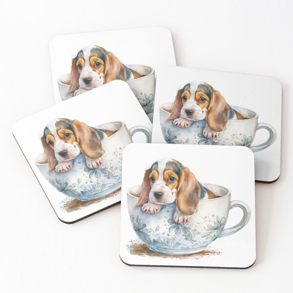 Artikelvorschau, Spürhund-Welpe in der Blumentee-Tasse entworfen und verkauft von ImaginePrintsHQ.