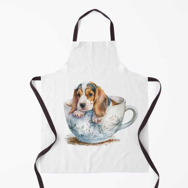 Item preview, Beagle Puppy in Floral Tea Cup designed and sold by ImaginePrintsHQ.