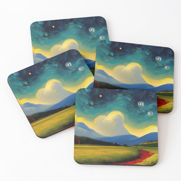 Item preview, Campo cielo nocturno, empaste, Ai Generated Art designed and sold by ACC .