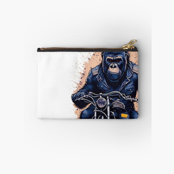 Item preview, Gorilla in blue jacket riding vintage motorcycle designed and sold by msys.