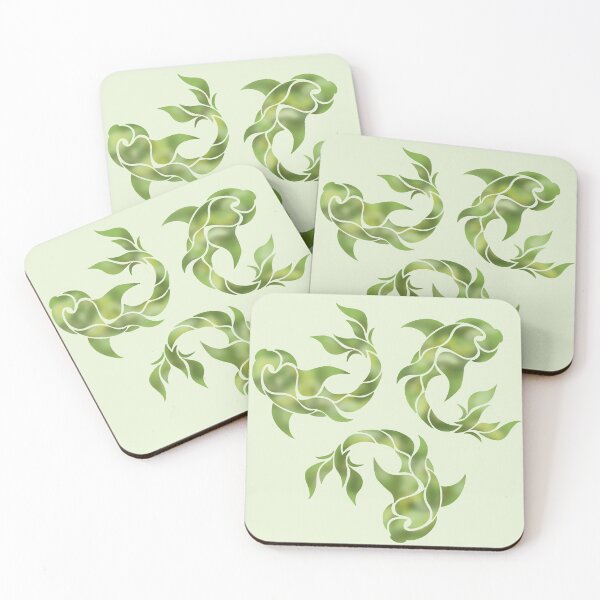 Item preview, three green tribal fish designed and sold by octo-PS.