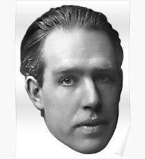 Niels Bohr schwebender Kopf - noir Poster