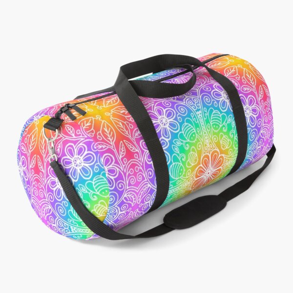 Item preview, Rainbow radial bee garden white outline designed and sold by QuirkyBeez.
