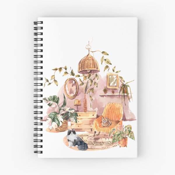 Item preview, Vintage Urban Jungle with Watercolor Cats  designed and sold by BohemiWANDERS.