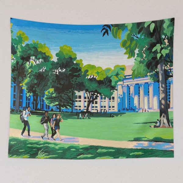 Item preview, Art of MIT's Killian Court - Strolling Students - Acrylic Marker Illustration designed and sold by WrenInFlight.