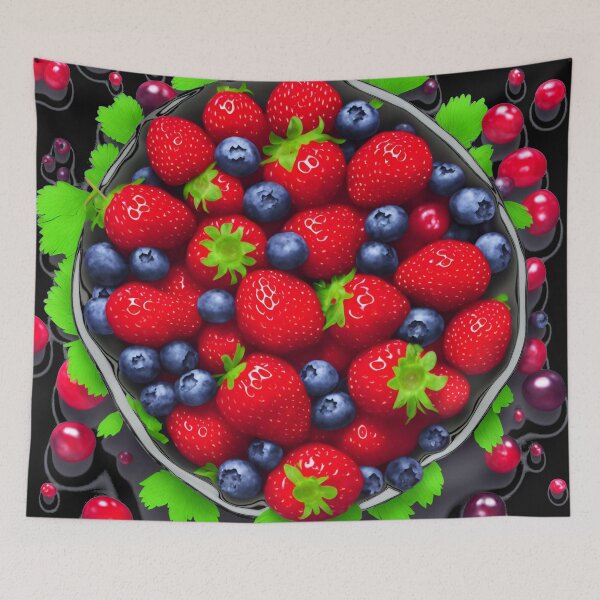 Item preview, Fruits Pattern Blueberries Strawberries Cranberries - Fruits designed and sold by internlvisions.