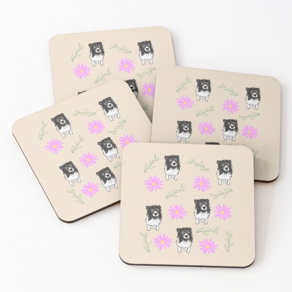 Item preview, Border Collie Dog with Spring Flower Pattern designed and sold by SeasonalDogs.