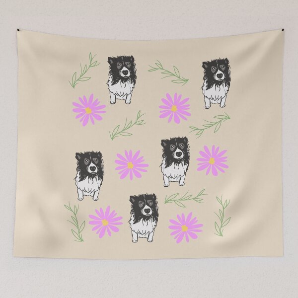Item preview, Border Collie Dog with Spring Flower Pattern designed and sold by SeasonalDogs.