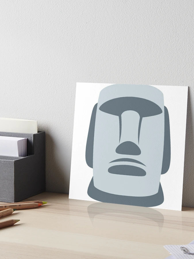 Moyai Moai Easter Island Head Emoji Art Board Print for Sale by donbass