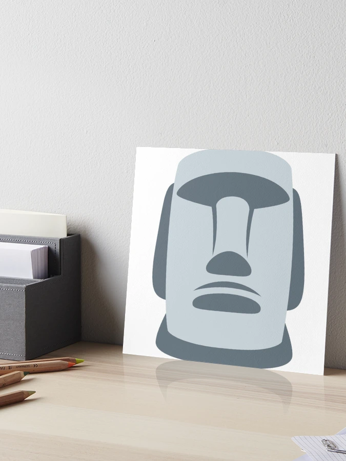 Moyai Moai Easter Island Head Emoji Art Board Print for Sale by