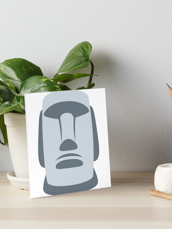 Moyai Moai Easter Island Head Emoji Art Board Print for Sale by donbass