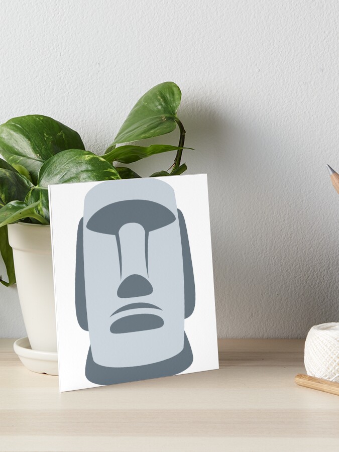 Moyai Moai Easter Island Head Emoji Art Board Print for Sale by