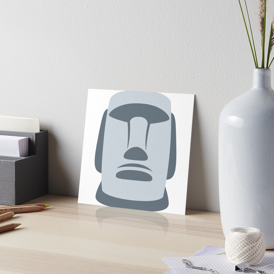 Moyai Moai Easter Island Head Emoji Art Board Print for Sale by