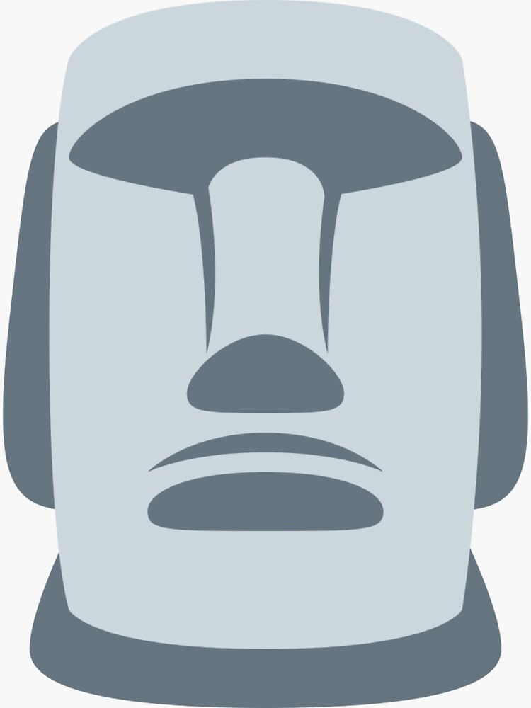 EMOJI STICKER, grey Moai statue art, png