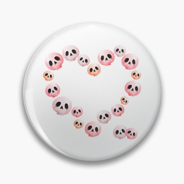 Item preview, pink skull heart designed and sold by frog-liege.