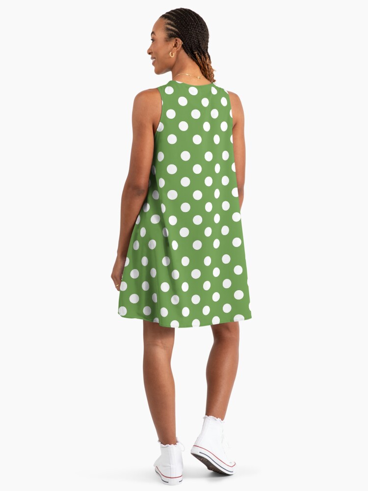 Green with white dots" A-Line Dress by Diebuchmoewe | Redbubble