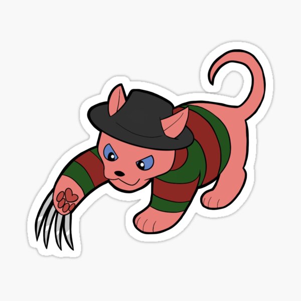 Kitty Freddy Krueger Sticker for Sale by TheGryphon Redbubble