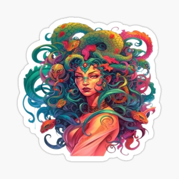 Green Snake Medusa Gorgon | Sticker