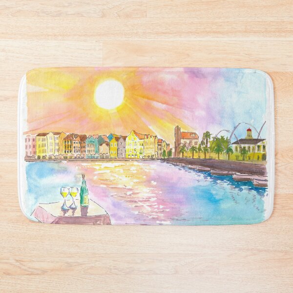 Item preview, Unforgettable Willemstad Curacao Caribbean Sunset Dinner with Queen Emma Bridge and Punda designed and sold by artshop77.