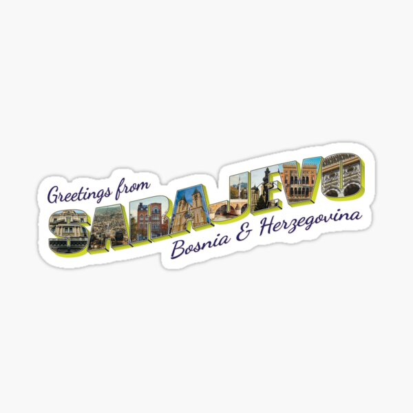Item preview, Greetings from Sarajevo in Bosnia and Herzegovina Vintage style retro souvenir designed and sold by DeveloperProp0.