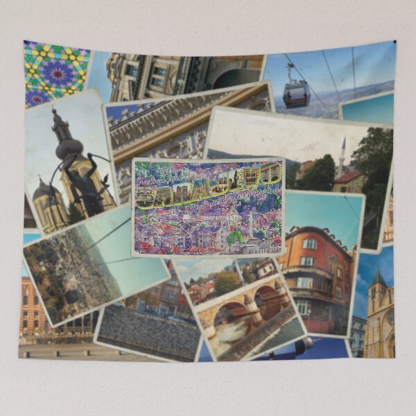 Item preview, Greetings from Sarajevo in Bosnia and Herzegovina Vintage style retro souvenir designed and sold by DeveloperProp0.