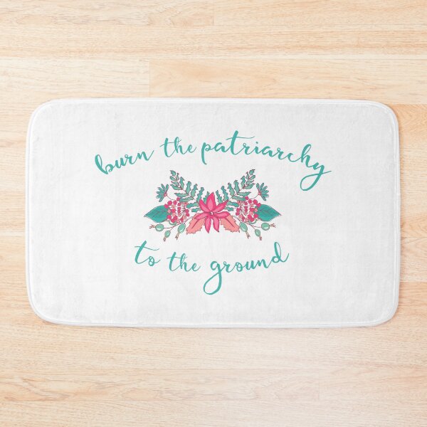 Item preview, Irreverent Truths: Burn the patriarchy to the ground (pink and teal flowers) designed and sold by Ofeefee.