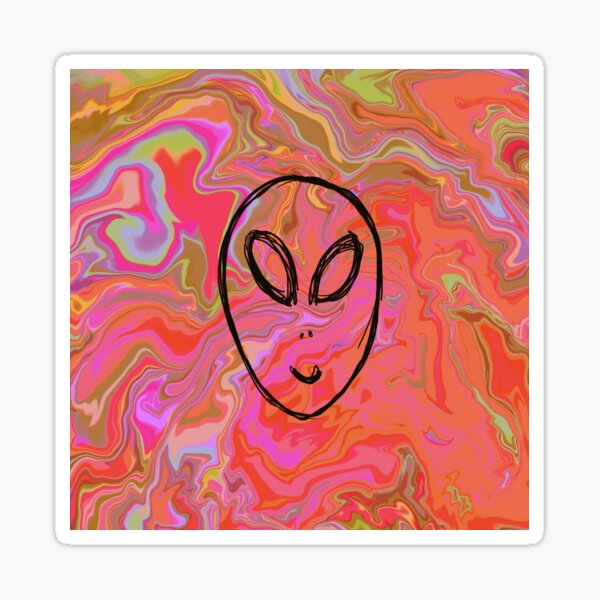 Alien Space Cowboy Funky Swirl Sticker