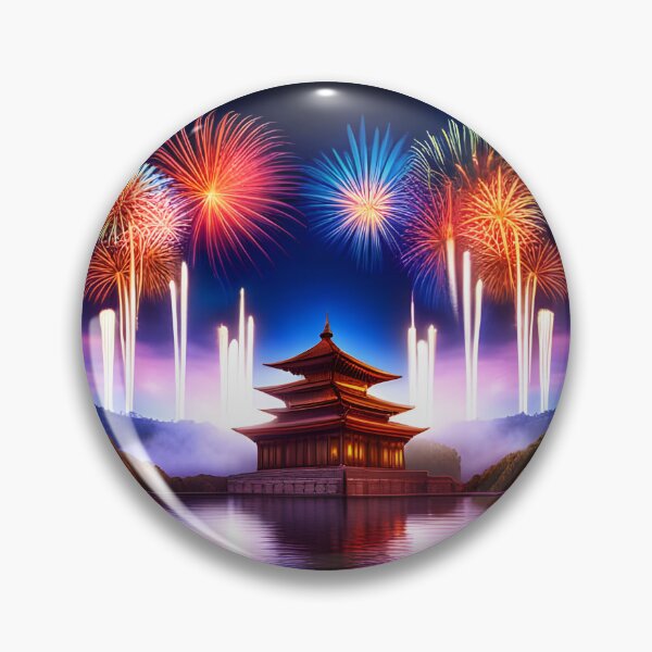 Item preview, Sparkling fireworks over a shimmering lake designed and sold by ZarliaShop.