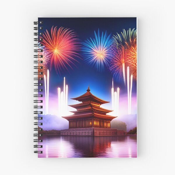 Item preview, Sparkling fireworks over a shimmering lake designed and sold by ZarliaShop.