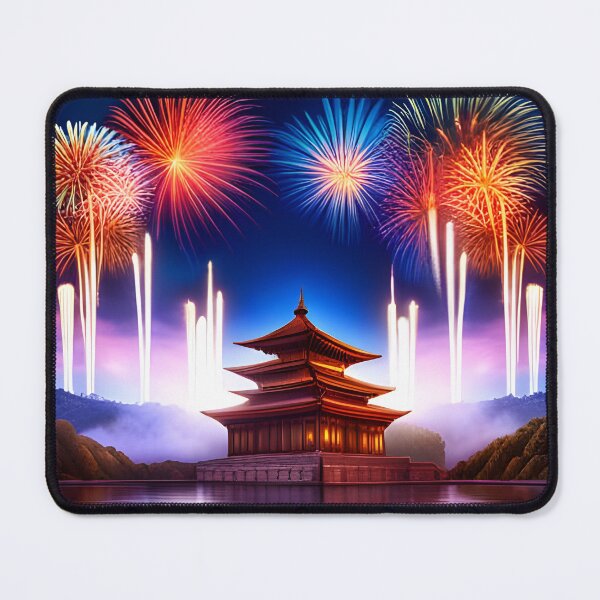 Item preview, Sparkling fireworks over a shimmering lake designed and sold by ZarliaShop.