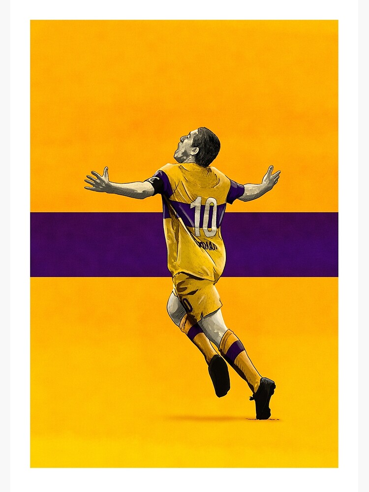 イラスト Riquelme Dedicated Illustration Board Juan Román Riquelme - Boca Juniors Football Artwork