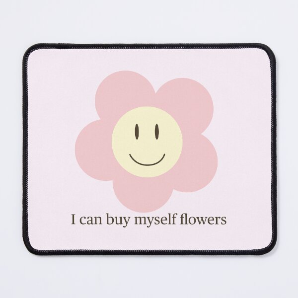 Item preview, Retro flower with happy face and phrase designed and sold by OrmiArt.