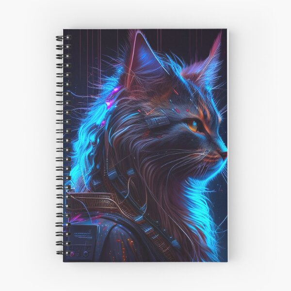 Item preview, Neon Whiskers: Cyberpunk Cat Poster - A Vibrant Fusion of Feline Elegance and Futuristic Design designed and sold by AiArtLab.
