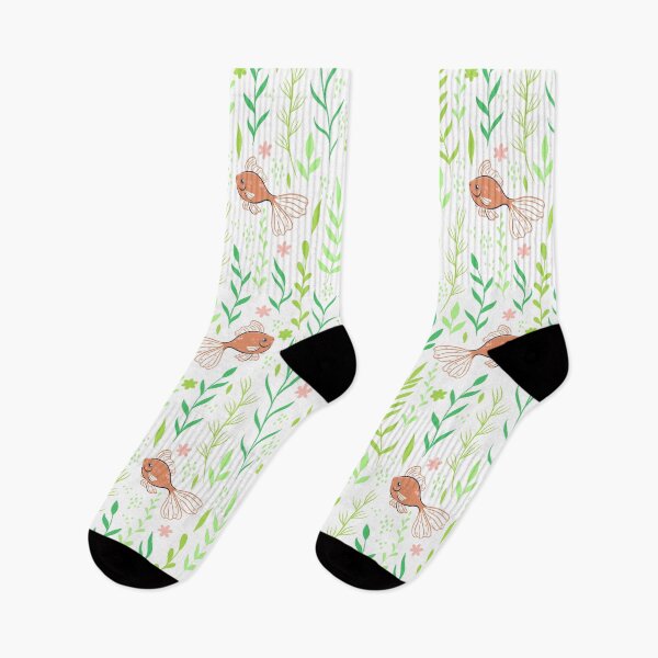 Item preview, pattern with fish and algae designed and sold by burbura.